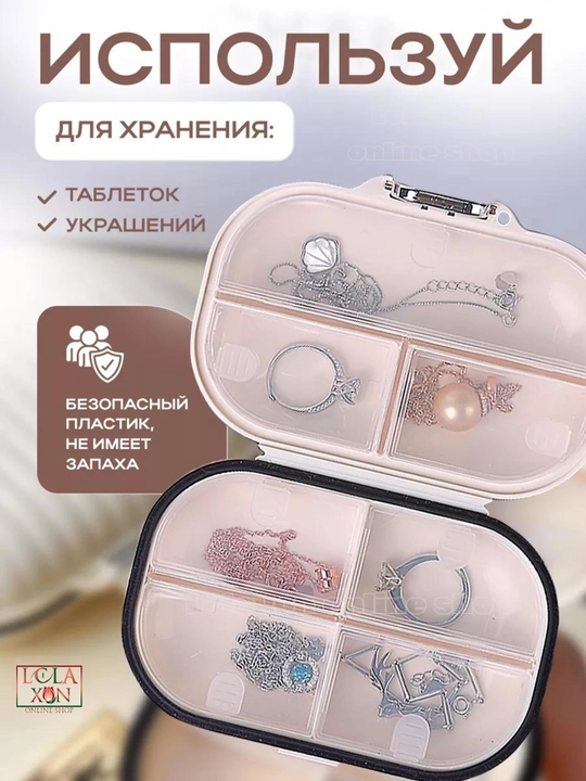 Таблетница, контейнер для лекарств и витаминов, органайзер для таблеток