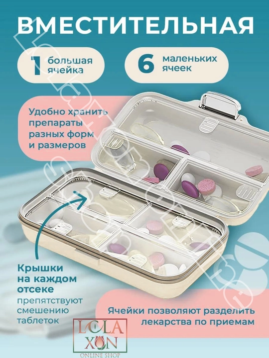 Таблетница, контейнер для лекарств и витаминов, органайзер для таблеток
