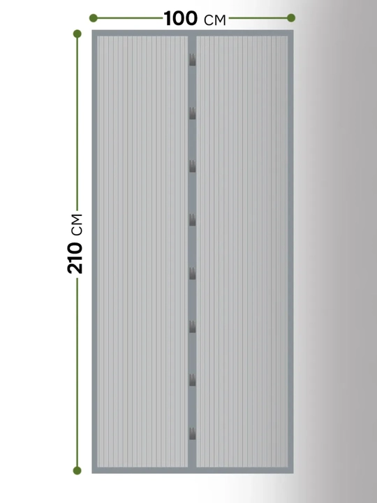 Chivin, pashsha va hasharotlarga qarshi eshik uchun magnitli chivin to‘ri, 100*210 sm