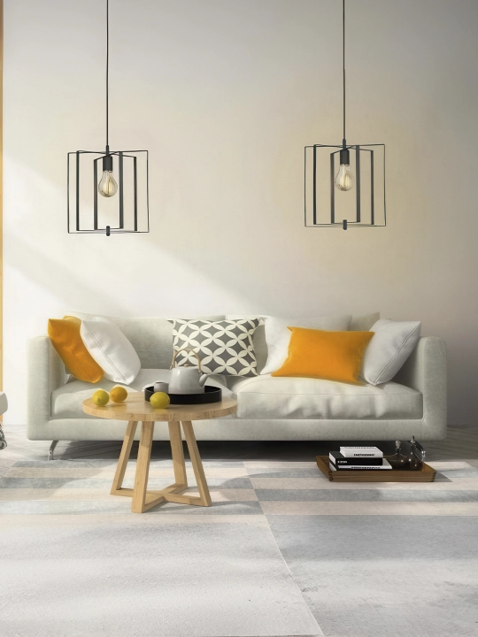 Loft uslubidagi qora rangli osma lyustra