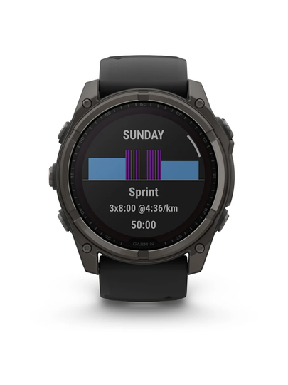 GARMIN Fenix 8 – 51 мм, SOLAR дисплей, сапфировое стекло, титановый безель