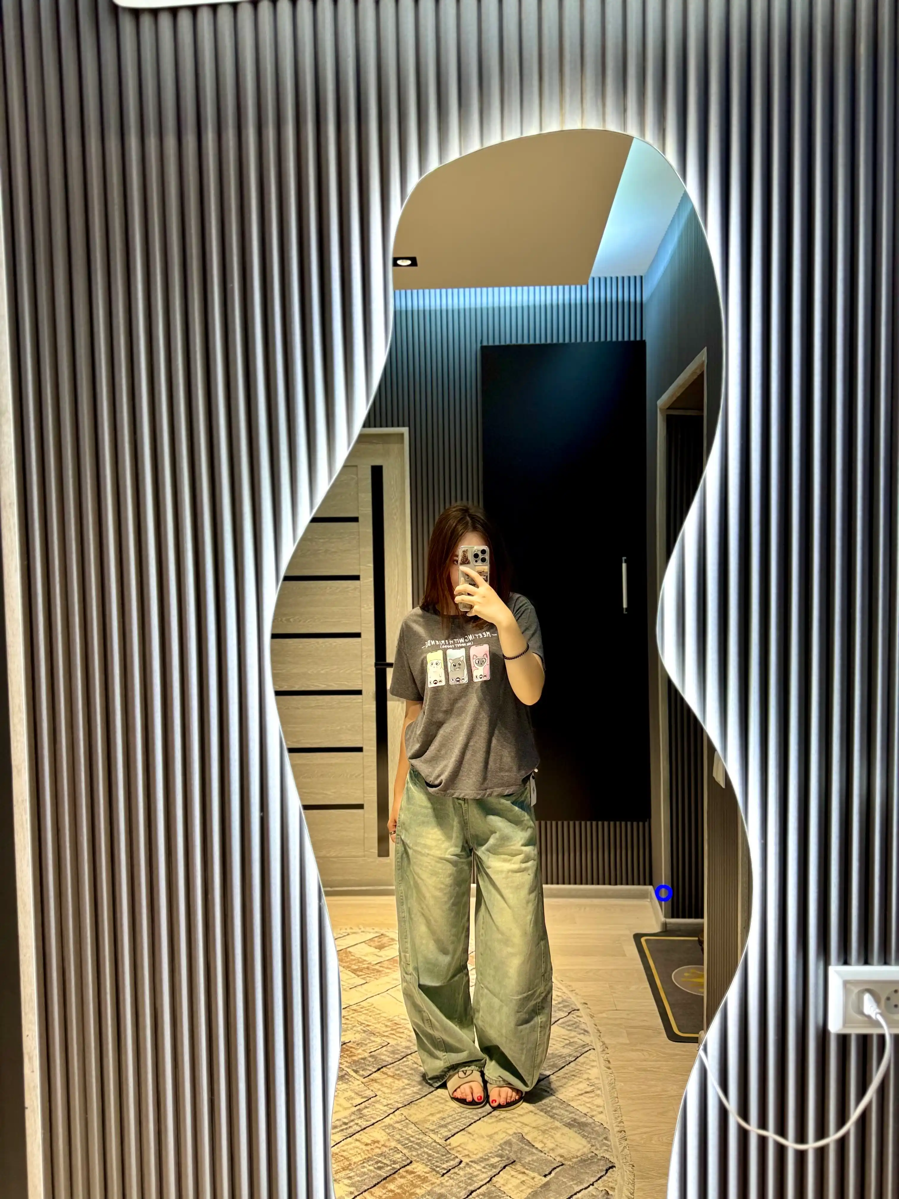 Ayollar uchun keng jinsilar Y2K koreys uslubi — oversize, baggi, baliqcha, baland bel