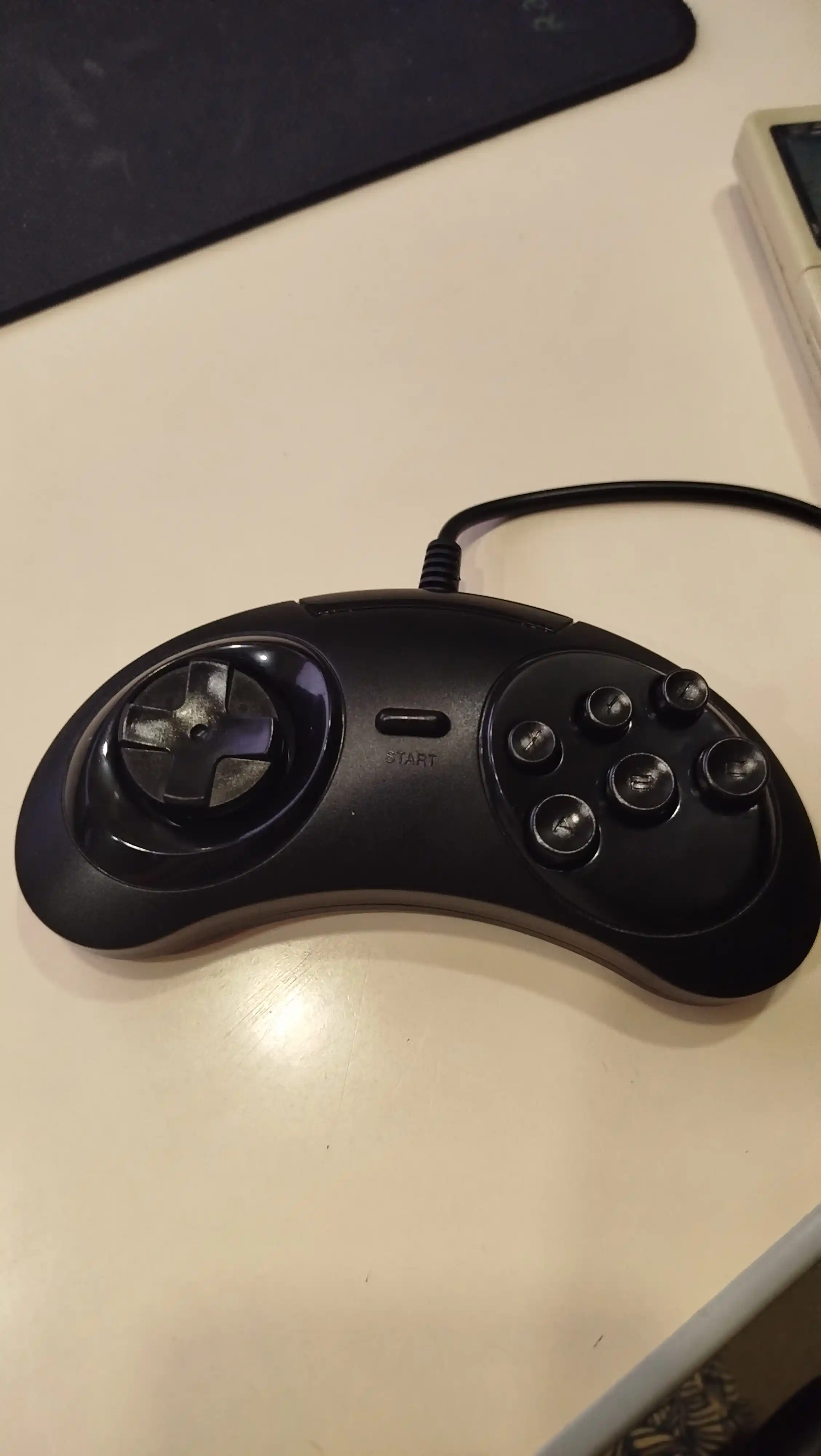 USB Sega 16-bit gamepad, kompyuter uchun, qora rang, retro kontroller
