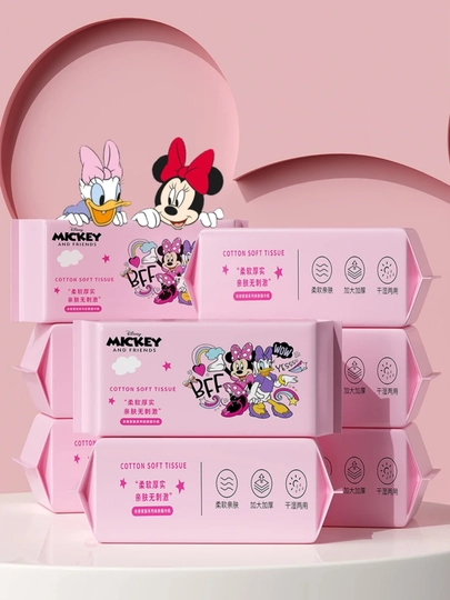 Bir marta ishlatiladigan paxta sochiqlari Disney - yuz, qo'llar va tana uchun - 