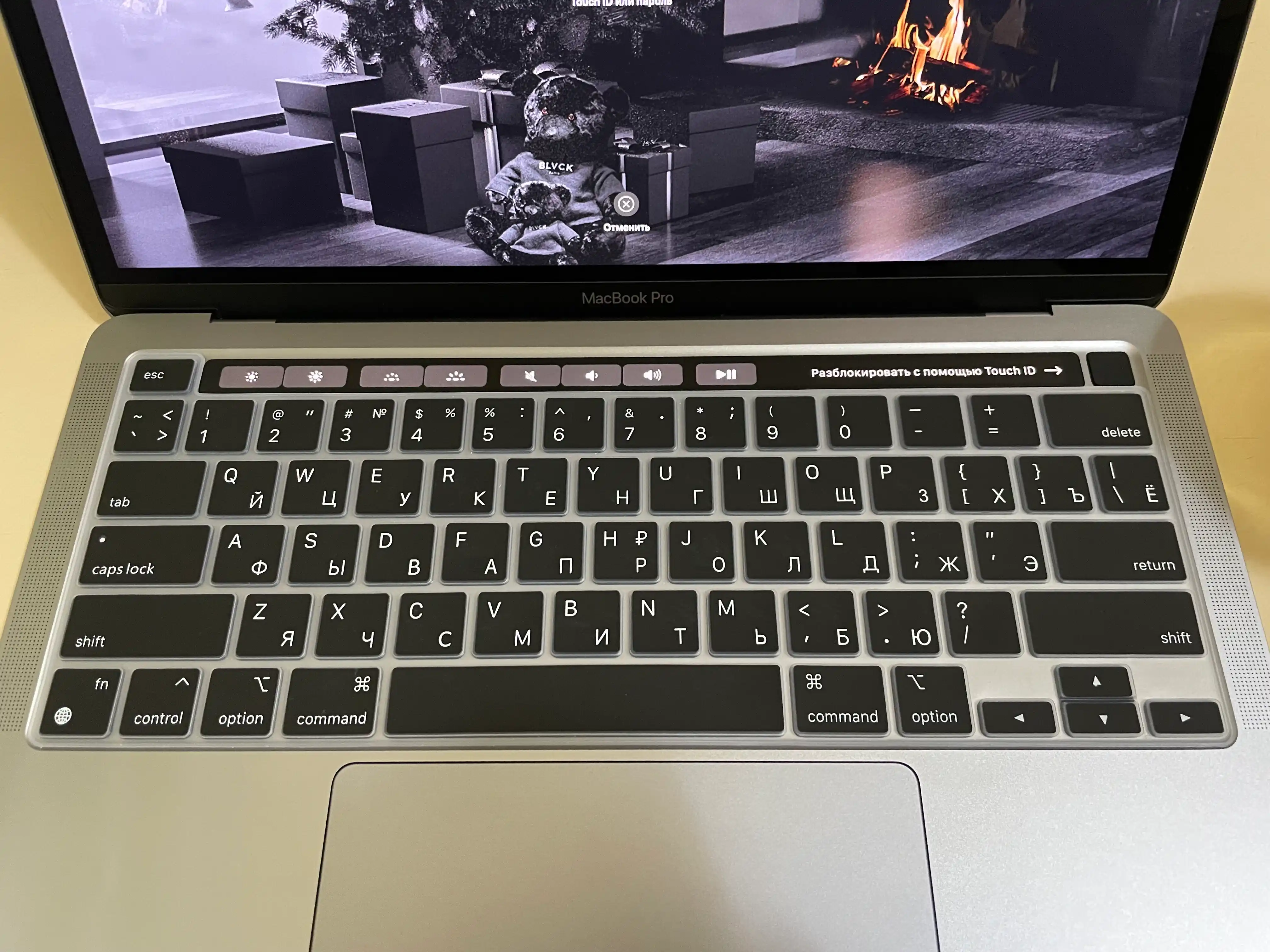 Накладка на клавиатуру для MacBook, Rus/Eng, русский