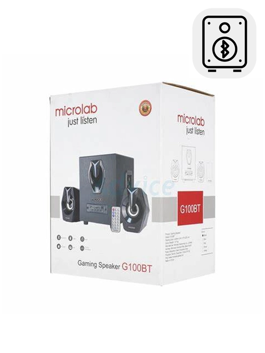 Microlab G100BT — система Bluetooth 5.0 + 2.1 с RGB-подсветкой, USB, AUX, FM - 