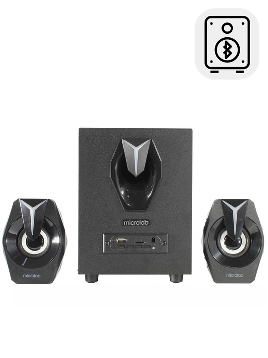 Microlab G100BT — система Bluetooth 5.0 + 2.1 с RGB-подсветкой, USB, AUX, FM