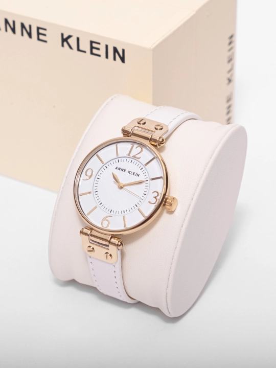 Ayollar qo'l soati Anne Klein 9168, tabiy charm - 