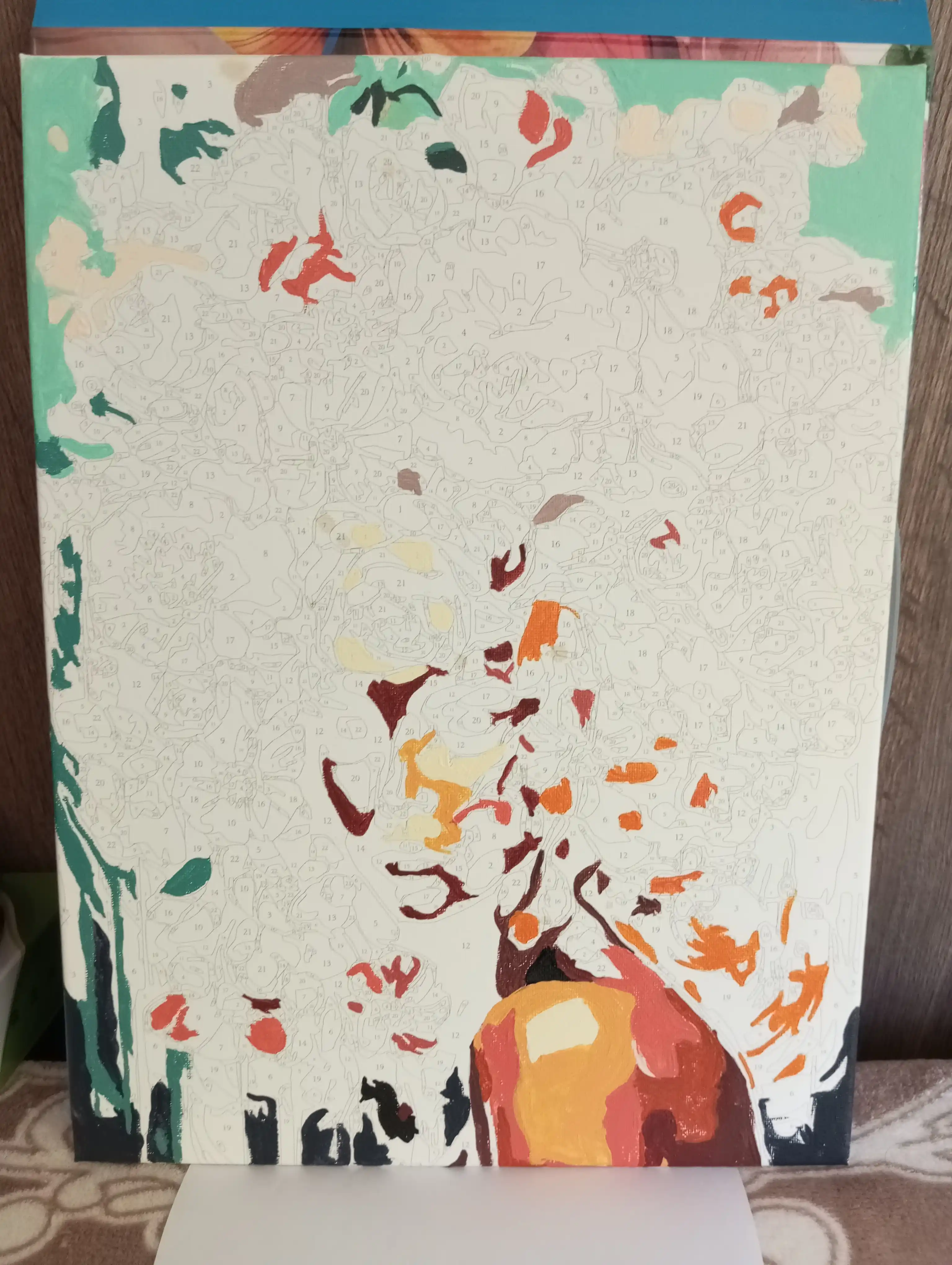 Raqamlar bo'yicha rasm Skystore Gullar, asosli ramkaga tortilgan, 30x40 sm