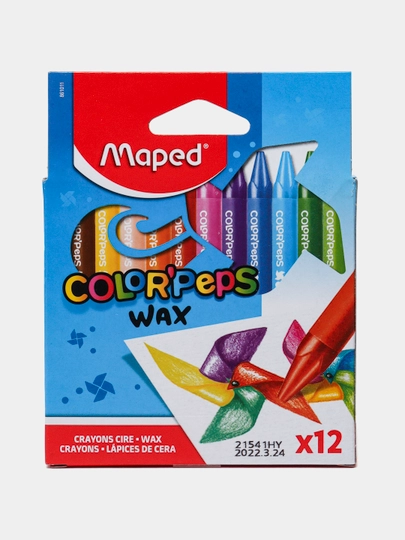 Карандаши масл.-пастель Maped, 12 цв., Color'Peps Wax 861011 — GTRAD-P1AFD94-БЕЛЫЙ