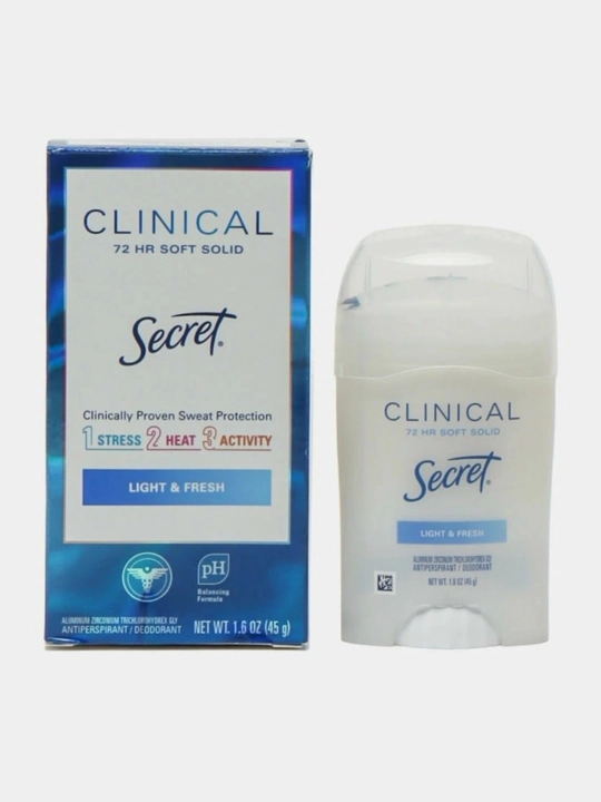 Aнтиперспирант Secret Clinical Light & Fresh, кремовый, 45 г