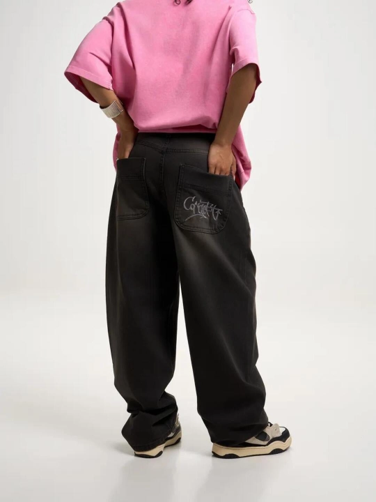 Keng jinsi shimlar y2k baggi oversize sk8 UNI