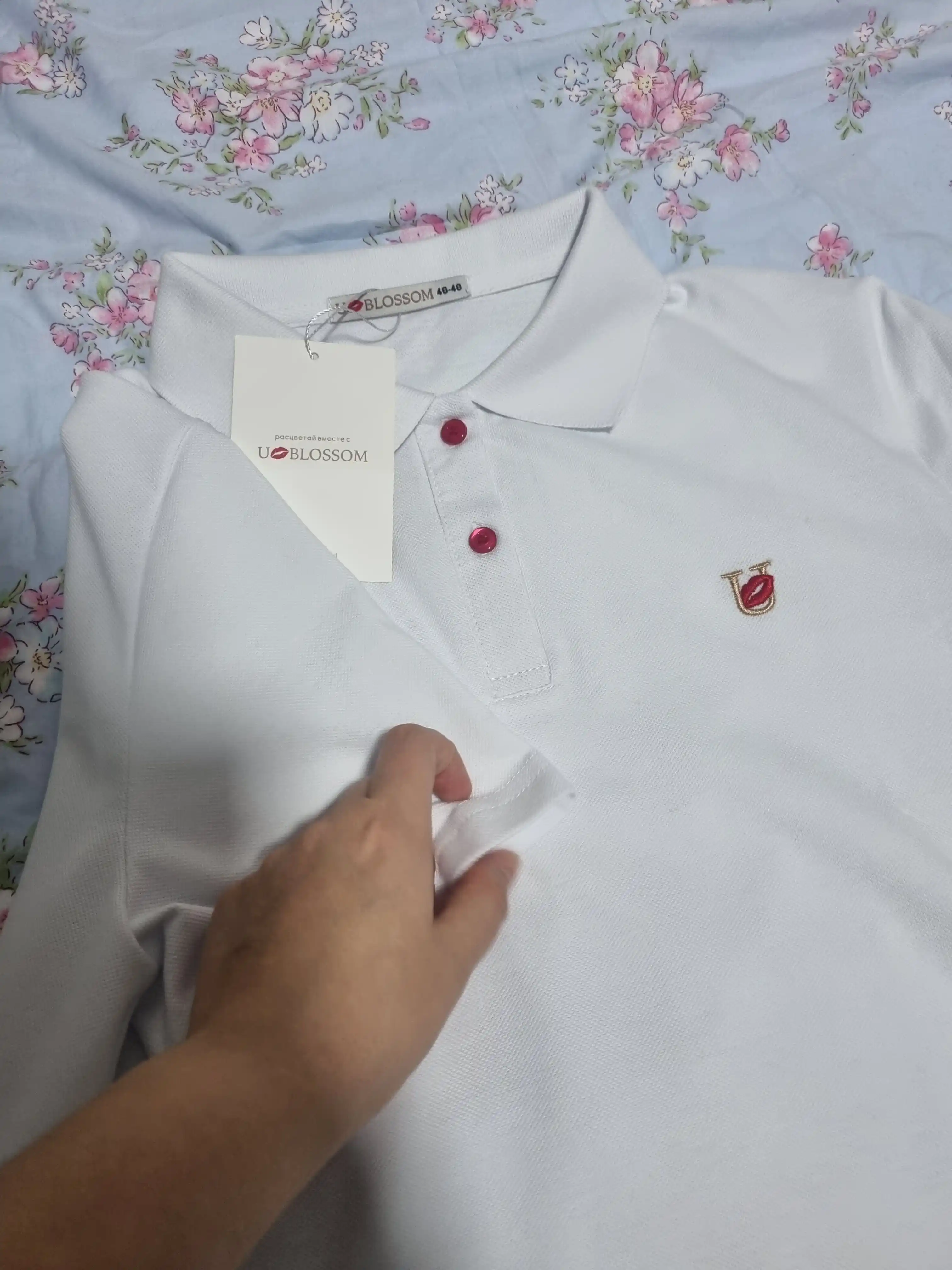 Женская футболка поло финка UBLOSSOM, 100% хлопок, рубашка короткий рукав Polo