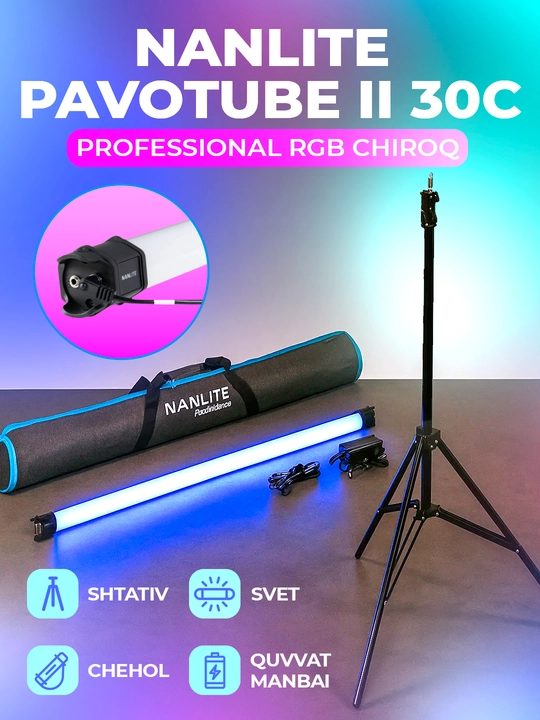 RGB chiroq Nanlite Pavotube, 30C, 1 to'plam