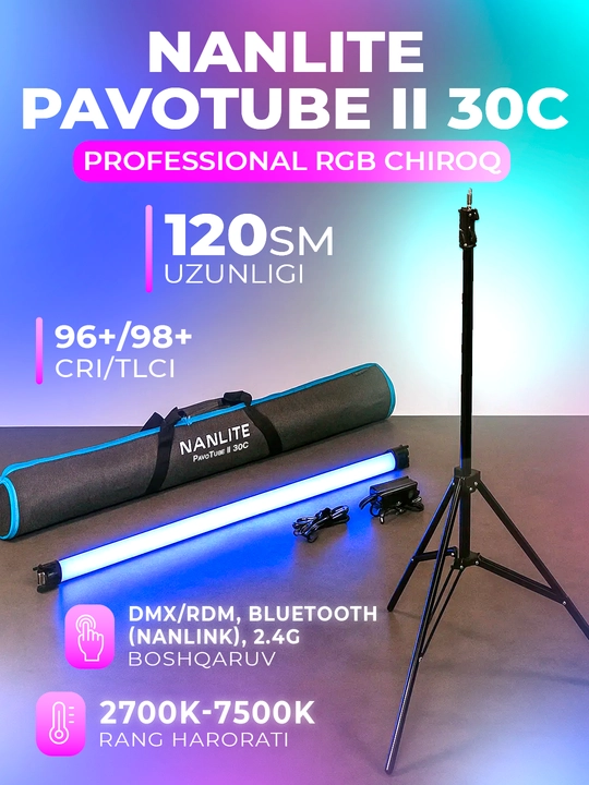 RGB chiroq Nanlite Pavotube, 30C, 1 to'plam