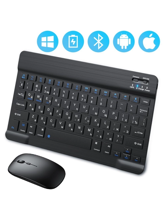 Ultra-yupqa simsiz Bluetooth klaviatura va sichqoncha to'plami KIT