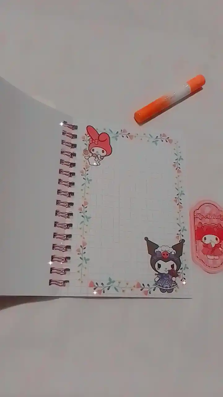 Bloknot stiker bilan Kuromi Sanrio, stiker kitobi, o'lchami 16 * 12 sm