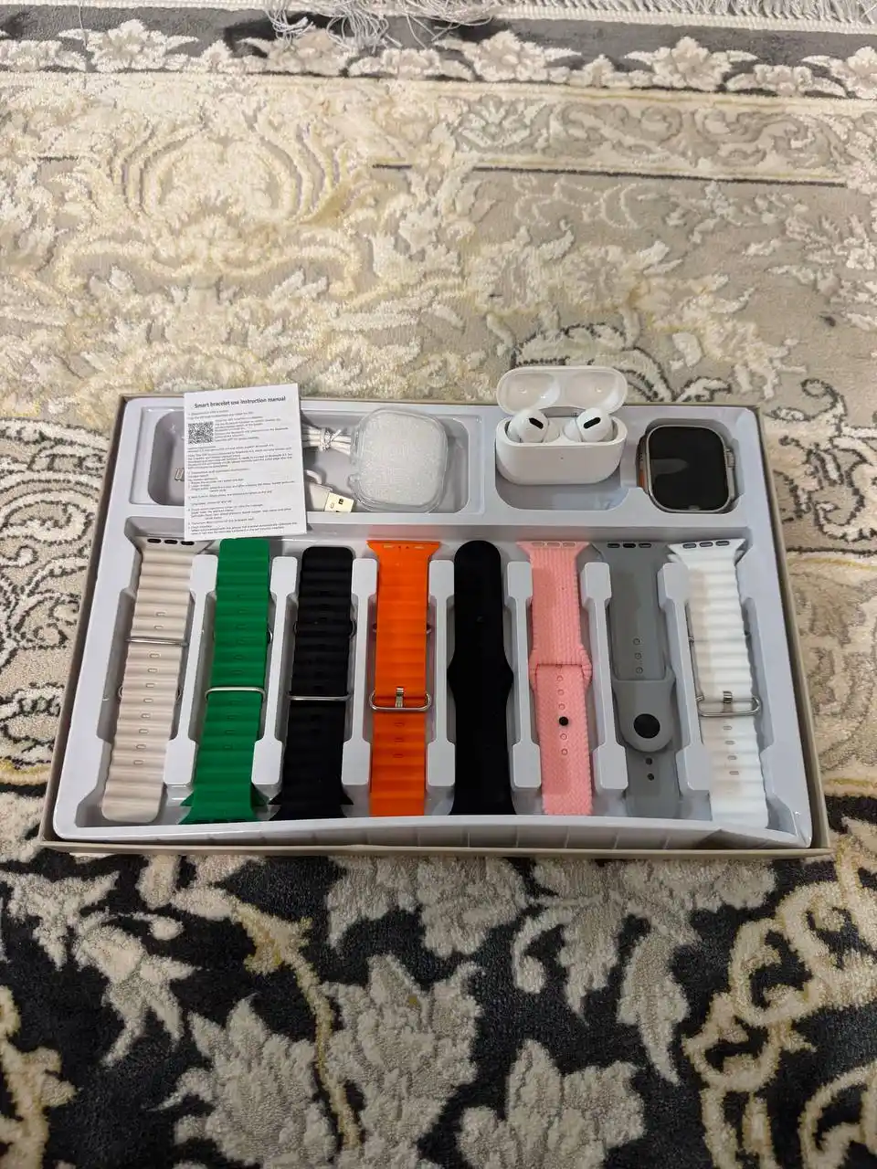 Умные часы, Smart Watch Ultra и наушники iPods pro, с 8 ремешками, подарочный набор 10 в 1