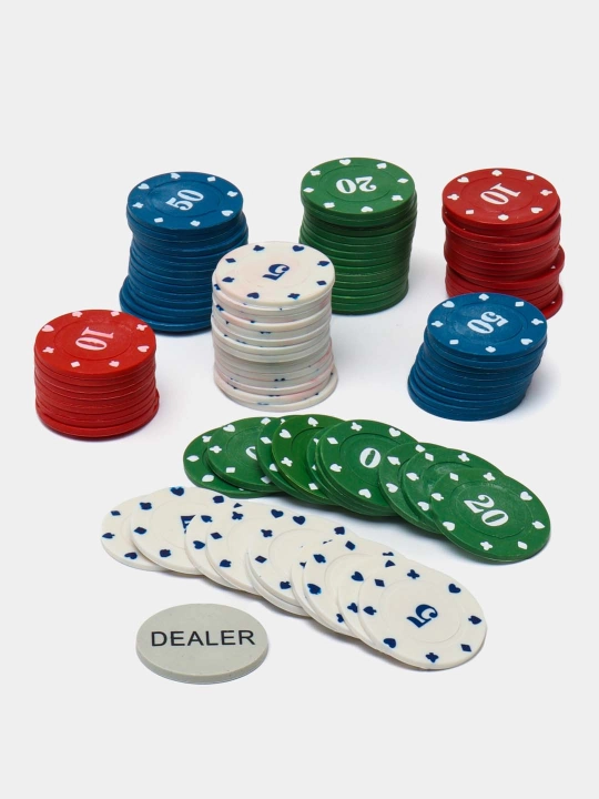 Набор для покера Texas Holdem Poker, 100-200 фишек с номиналом, карты и сукно