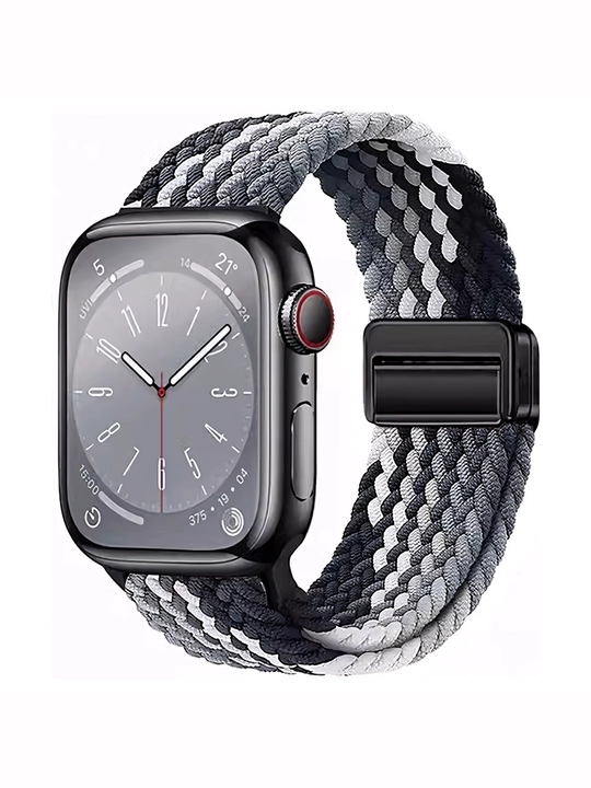 Apple Watch 3–9, SE, SE 2, Ultra (42–49 mm) uchun magnitli qulflovchi neylon bilaguzuk