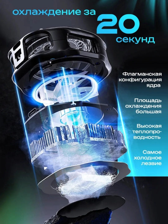 Смарт кулер для телефона с AI управлением и цифровым дисплеем,  кулер