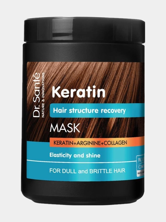 Dr.Sante Keratin, маска для тусклых и ломких волос, 1000 мл