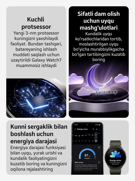 Aqilli soat Samsung Galaxy Watch 7, 40 mm, Super AMOLED displey, 1,3" dyuymli