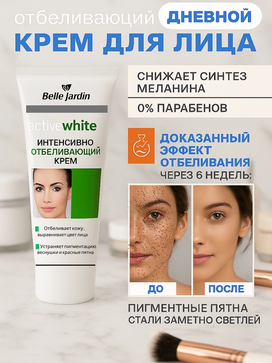 Крем отбеливающий для лица и тела, от веснушек, черных точек, 60 г - 