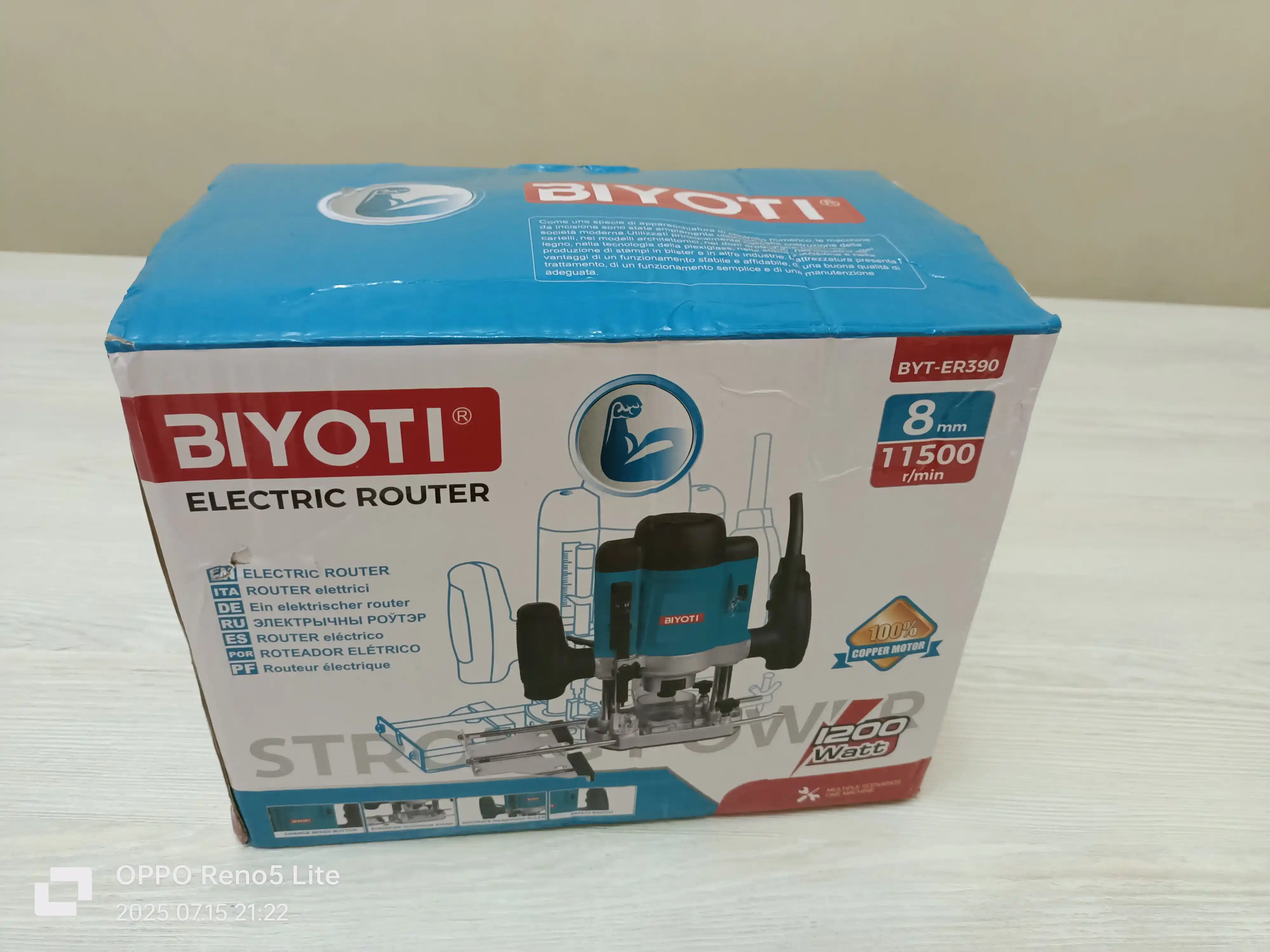 Elektr vertikal frezer Biyoti BYT-ER390 (1200 Vt, senga 8 mm, chuqurligi 60 mm)
