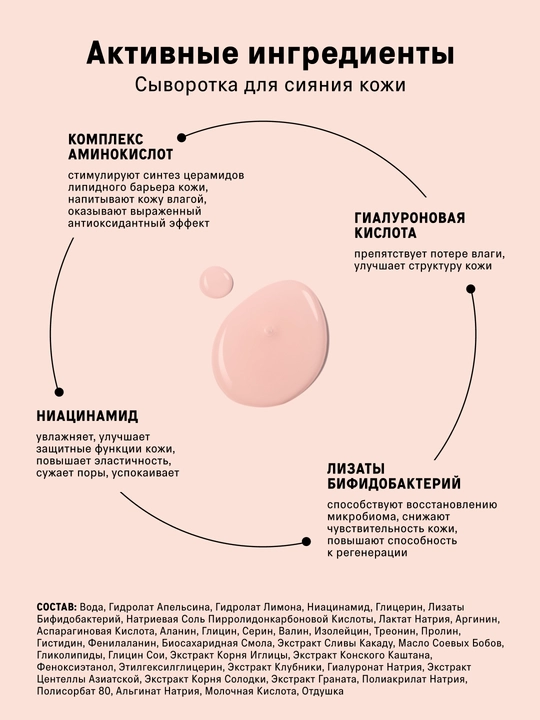 Набор для лица, сыворотка кислотная, ночная, с пробиотиками, с церамидами, антиоксидантная