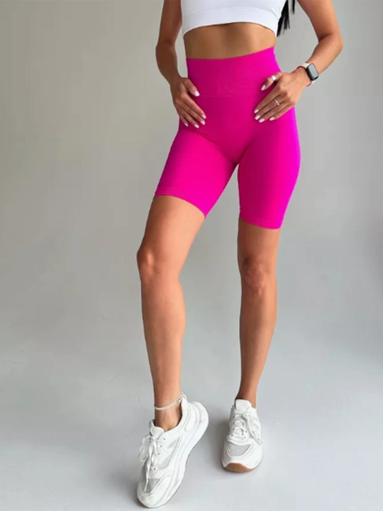 Ayollar uchun Push Up effektli cho'zilgan sport velosipedlari, fitnes uchun shortilar