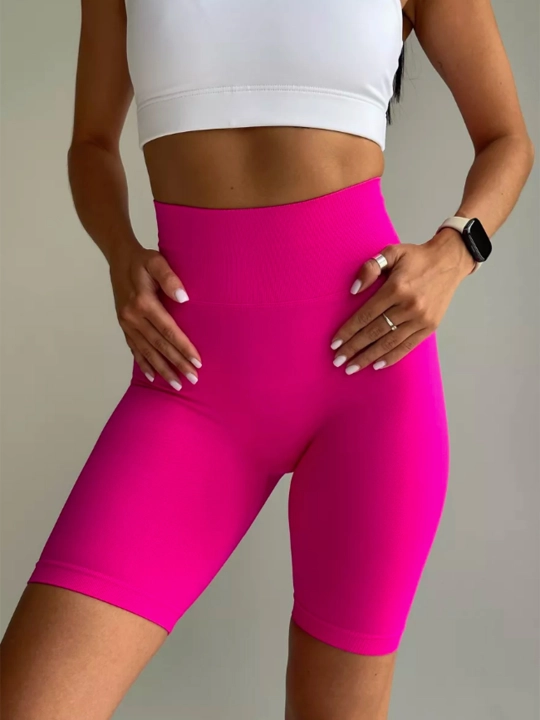 Ayollar uchun Push Up effektli cho'zilgan sport velosipedlari, fitnes uchun shortilar