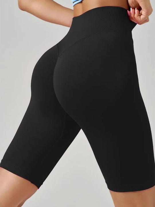Ayollar uchun Push Up effektli cho'zilgan sport velosipedlari, fitnes uchun shortilar