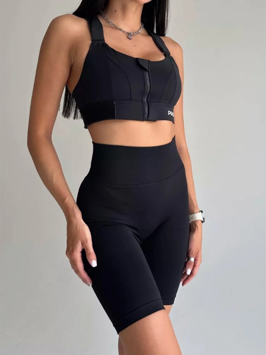 Ayollar uchun Push Up effektli cho'zilgan sport velosipedlari, fitnes uchun shortilar