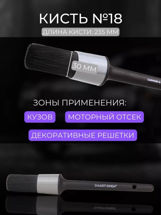 Набор профессиональных кистей для детейлинга BRUSH BOX SMART OPEN, 5 шт