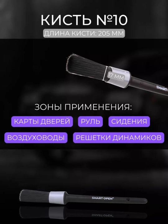 Набор профессиональных кистей для детейлинга BRUSH BOX SMART OPEN, 5 шт