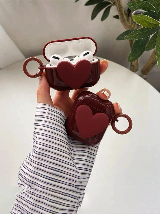 AirPods 1, 2 / Pro, 3, 4 simsiz quloqchinlar uchun g'ilof, yurak nashri bilan