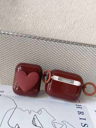 AirPods 1, 2 / Pro, 3, 4 simsiz quloqchinlar uchun g'ilof, yurak nashri bilan