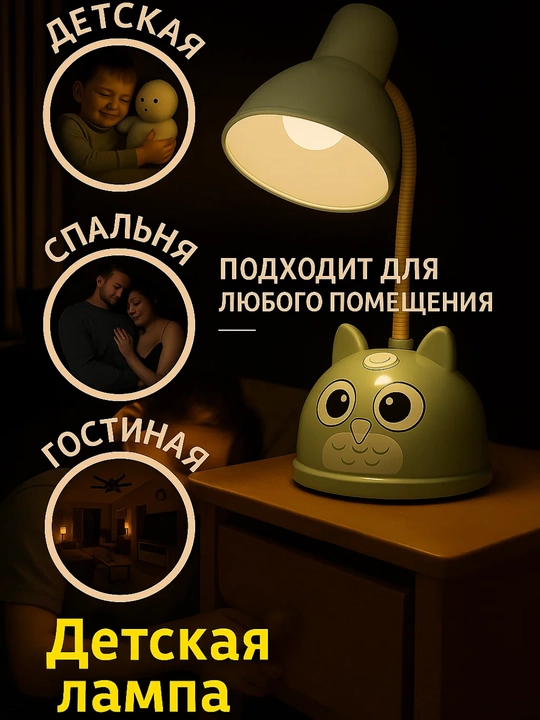 Детский ночник в форме совы, высотой 27 см, удобная и излучает приятный свет - 