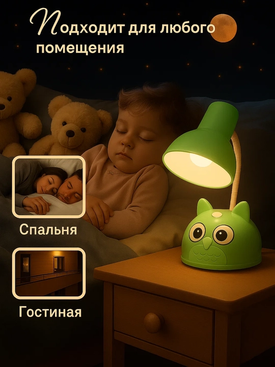Детский ночник в форме совы, высотой 27 см, удобная и излучает приятный свет