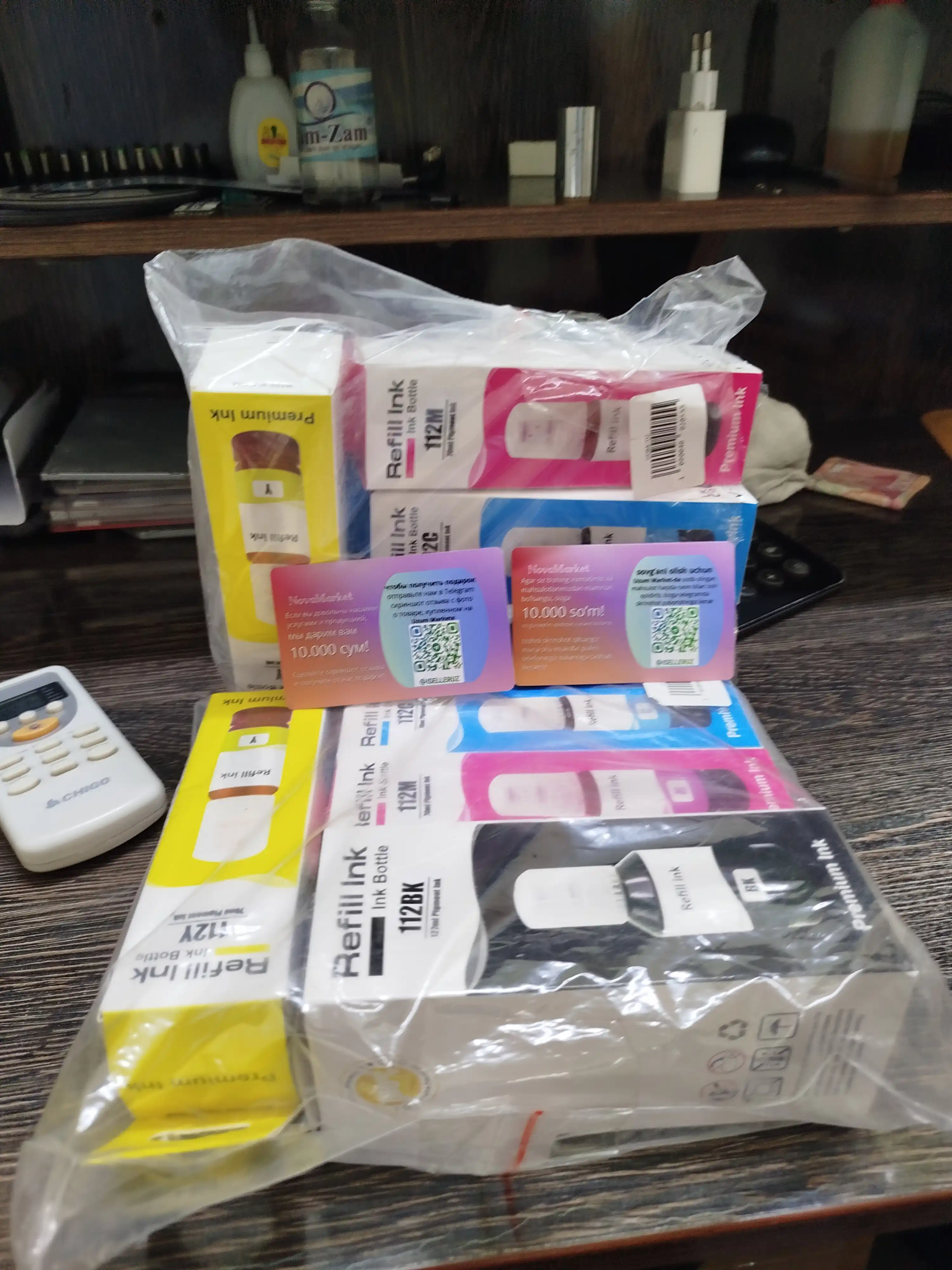 Pigment siyoh Epson 112, L6570, L15150, L15160, L6490 printerlari uchun