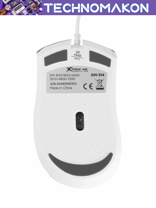 Компьютерная игровая мышь проводная Xrike GM-314 с RGB подсветкой, 7 кнопок, 7200 DPI, USB