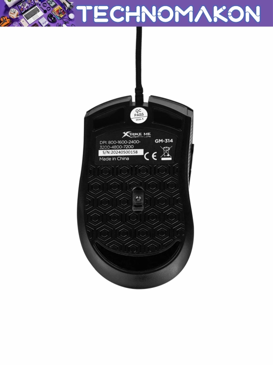 Компьютерная игровая мышь проводная Xrike GM-314 с RGB подсветкой, 7 кнопок, 7200 DPI, USB