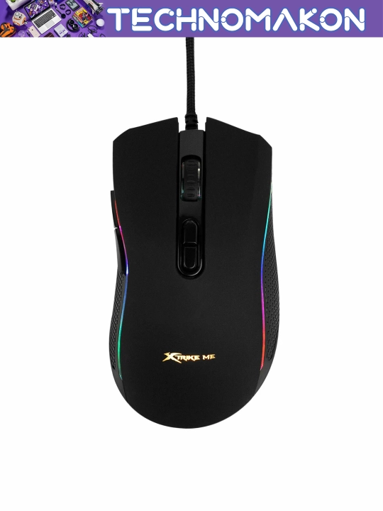 Компьютерная игровая мышь проводная Xrike GM-314 с RGB подсветкой, 7 кнопок, 7200 DPI, USB