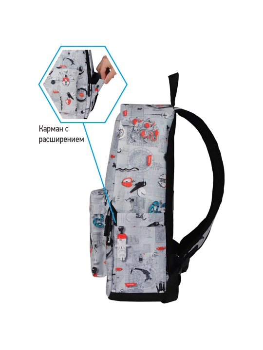 Рюкзак Berlingo Casual "First in Space" 39,5*27*13см, 1 отделение, 3 кармана, RU08142