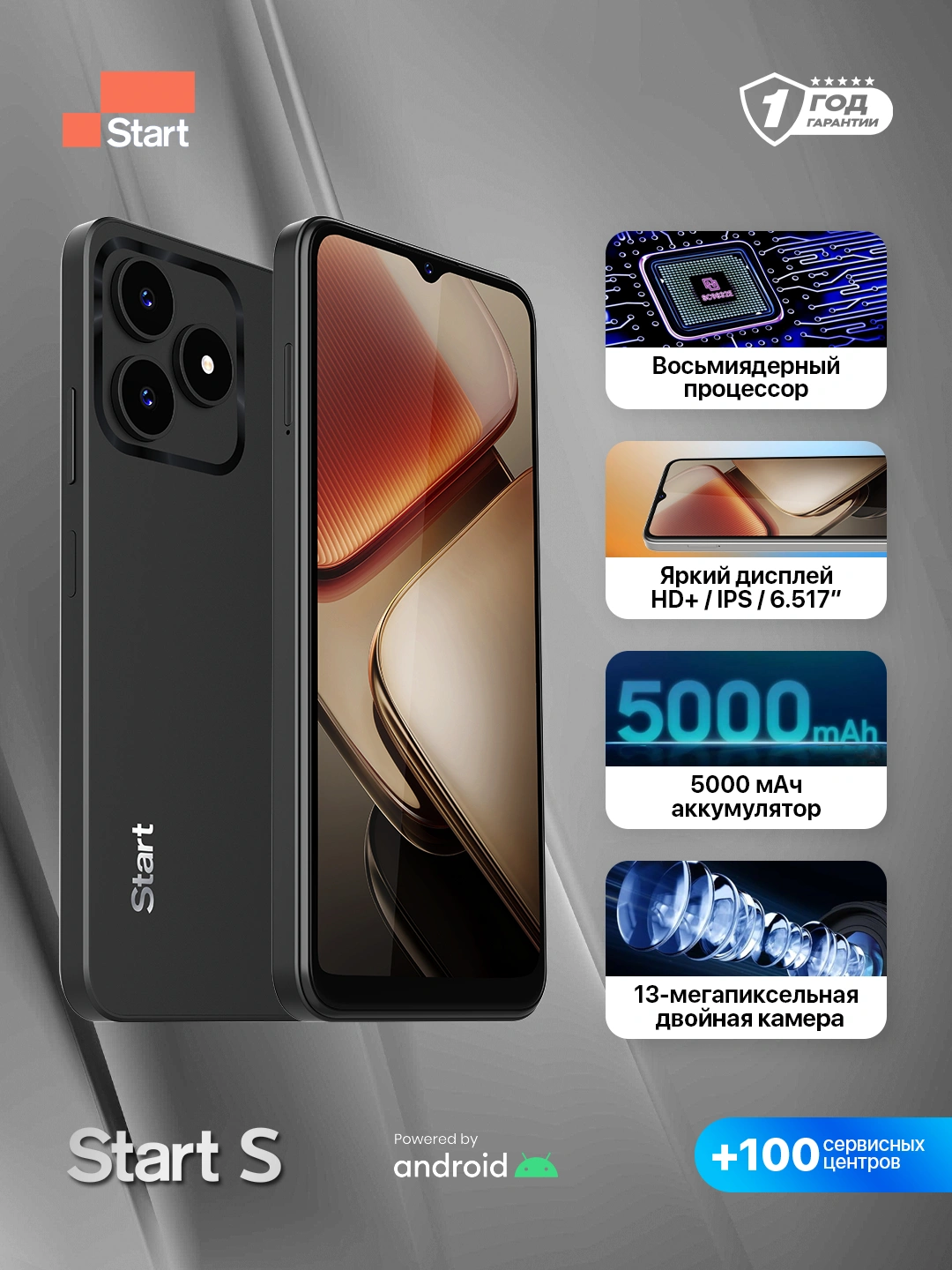 Смартфон Start S, 5000 мАч, 6,5-дюймовый IPS HD+, Face ID за 995000 сум со скидкой 40%. Uzum Market