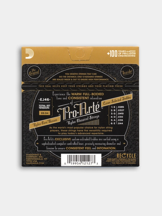D'addario EJ46 klassik gitara uchun neylon torlari, Hard Tension PRO ARTE + 1 mediatr