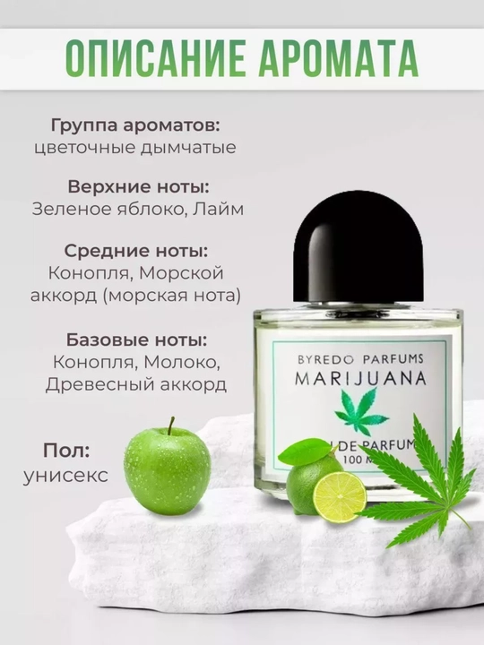 Marijuana Byredo, uniseks parfyumi\atir в особых флаконах, LABOR Parfumdan