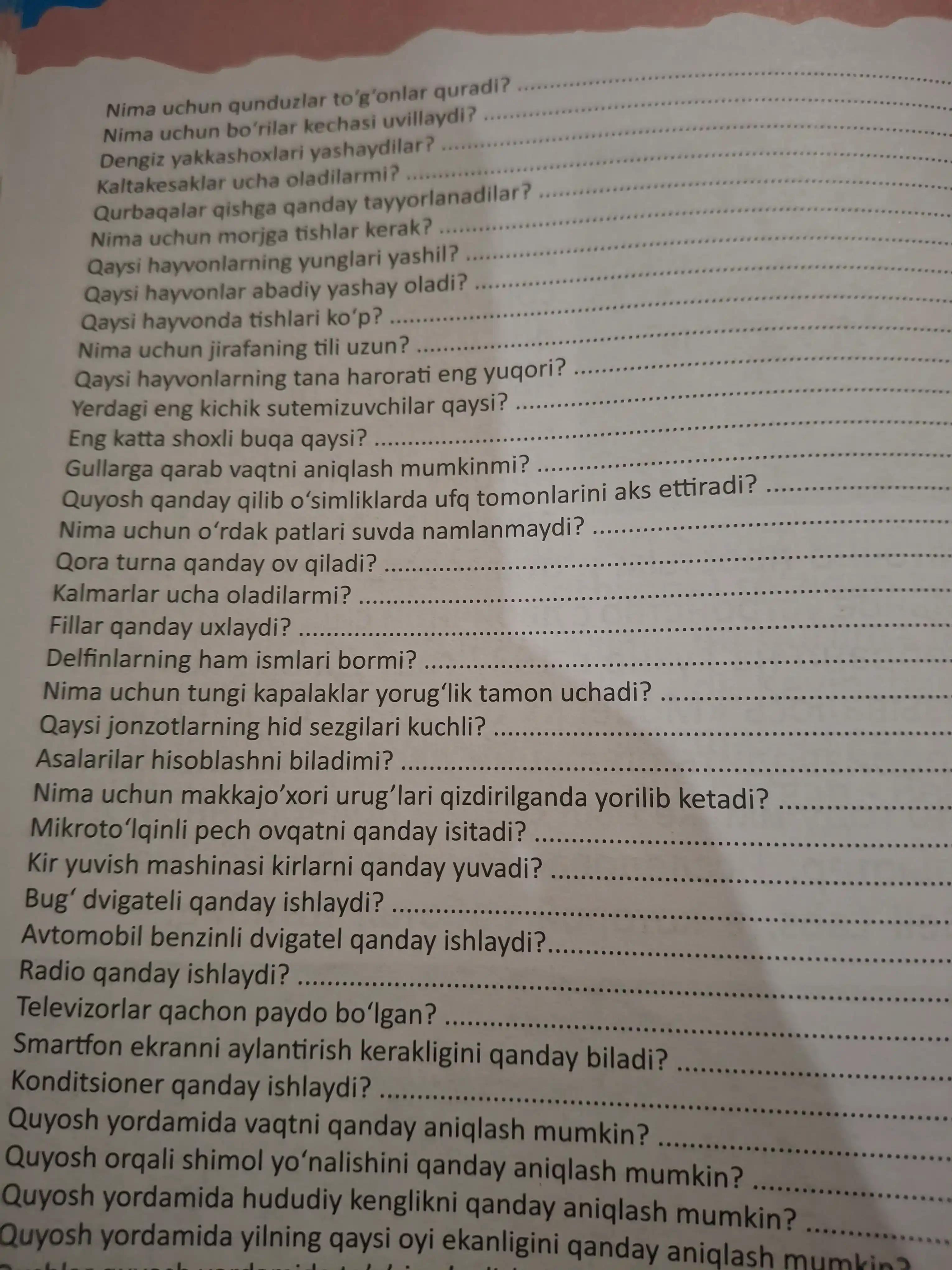 Nima uchun? Rus va o'zbek tillarida bolalar ensiklopediyasi