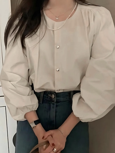 Рубашка женская классическая - EllyFashion — ELFASH1-РУБДЛР-ХРОМ-S